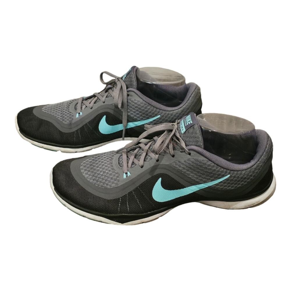 Nike Flex Grey and Aqua Running Shoes Sneakers TR 6 #831217-004 Womens 10.5